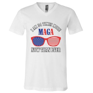 I Am 34 Times More Maga Now Than Ever Trump Supporters V-Neck T-Shirt