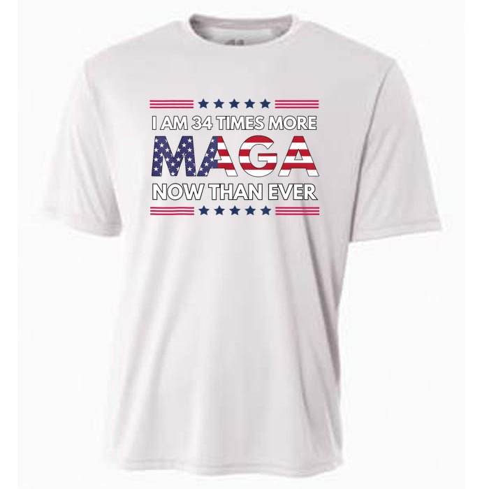 I Am 34 Times More Maga Now Than Ever Trump Supporters Cooling Performance Crew T-Shirt