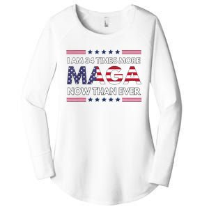 I Am 34 Times More Maga Now Than Ever Trump Supporters Women's Perfect Tri Tunic Long Sleeve Shirt