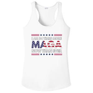 I Am 34 Times More Maga Now Than Ever Trump Supporters Ladies PosiCharge Competitor Racerback Tank