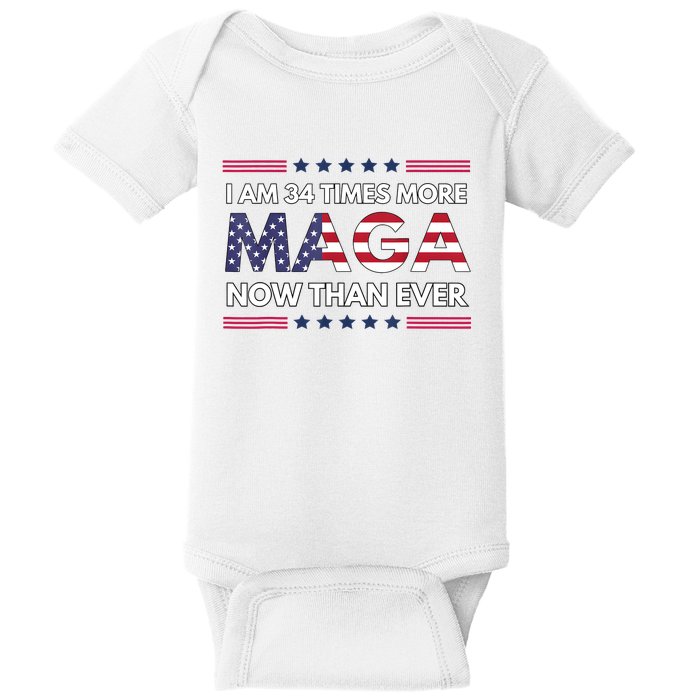 I Am 34 Times More Maga Now Than Ever Trump Supporters Baby Bodysuit