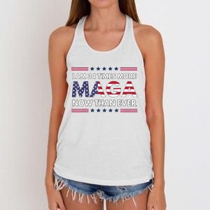 I Am 34 Times More Maga Now Than Ever Trump Supporters Women's Knotted Racerback Tank