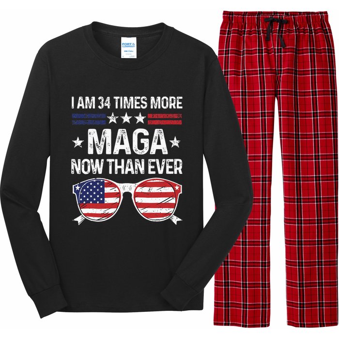 I Am 34 Times More Maga Now Than Ever Long Sleeve Pajama Set