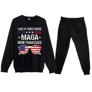 I Am 34 Times More Maga Now Than Ever Premium Crewneck Sweatsuit Set