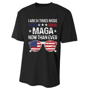 I Am 34 Times More Maga Now Than Ever Performance Sprint T-Shirt