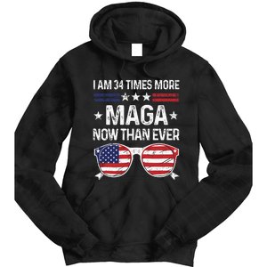 I Am 34 Times More Maga Now Than Ever Tie Dye Hoodie