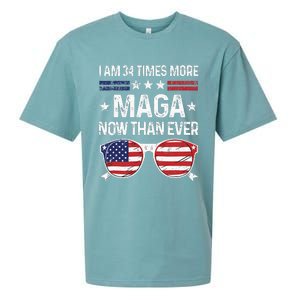 I Am 34 Times More Maga Now Than Ever Sueded Cloud Jersey T-Shirt