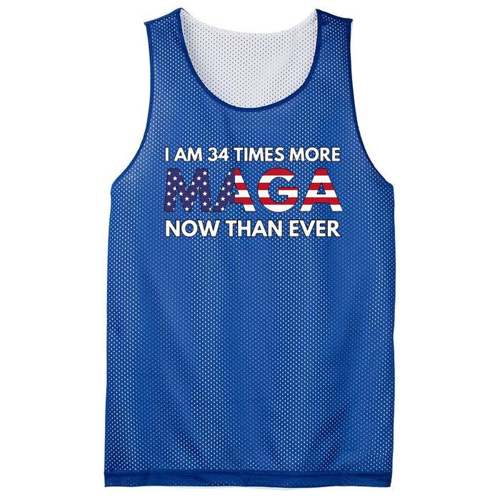 I Am 34 Times More Maga Now Than Ever Support Trump Mesh Reversible Basketball Jersey Tank