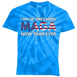 I Am 34 Times More Maga Now Than Ever Support Trump Kids Tie-Dye T-Shirt