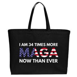 I Am 34 Times More Maga Now Than Ever Support Trump Cotton Canvas Jumbo Tote