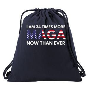 I Am 34 Times More Maga Now Than Ever Support Trump Drawstring Bag