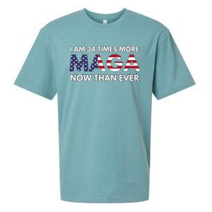 I Am 34 Times More Maga Now Than Ever Support Trump Sueded Cloud Jersey T-Shirt