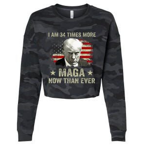 I Am 34 Times More Maga Now Than Ever Trump Cropped Pullover Crew