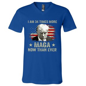 I Am 34 Times More Maga Now Than Ever Trump V-Neck T-Shirt