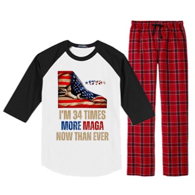 I Am 34 Times More Maga Now Than Ever 1776 Felon Trump Raglan Sleeve Pajama Set