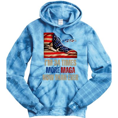 I Am 34 Times More Maga Now Than Ever 1776 Felon Trump Tie Dye Hoodie