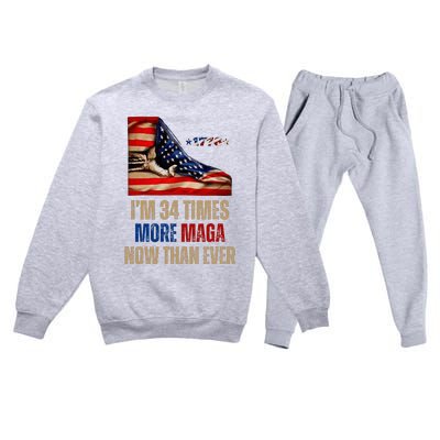 I Am 34 Times More Maga Now Than Ever 1776 Felon Trump Premium Crewneck Sweatsuit Set