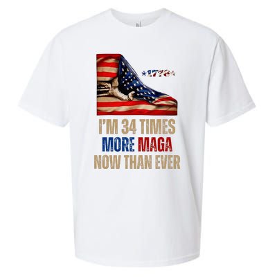 I Am 34 Times More Maga Now Than Ever 1776 Felon Trump Sueded Cloud Jersey T-Shirt