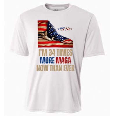 I Am 34 Times More Maga Now Than Ever 1776 Felon Trump Cooling Performance Crew T-Shirt