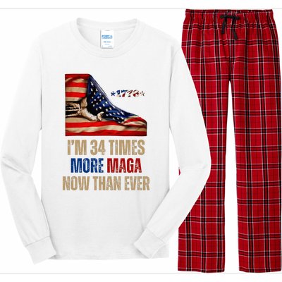 I Am 34 Times More Maga Now Than Ever 1776 Felon Trump Long Sleeve Pajama Set