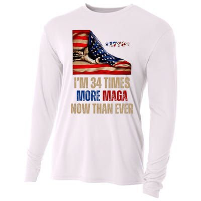 I Am 34 Times More Maga Now Than Ever 1776 Felon Trump Cooling Performance Long Sleeve Crew