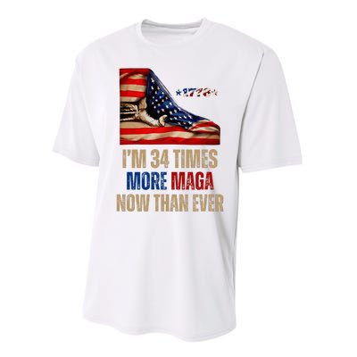 I Am 34 Times More Maga Now Than Ever 1776 Felon Trump Performance Sprint T-Shirt