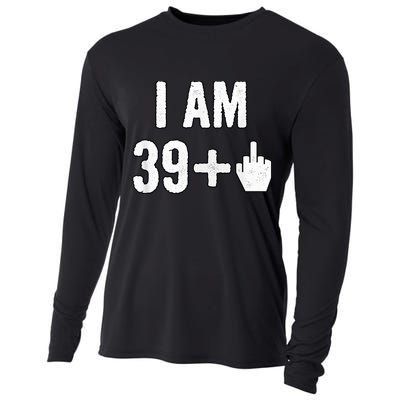 I Am 39 Plus 1 Middle Finger Cooling Performance Long Sleeve Crew