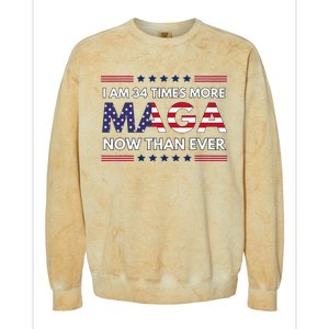 I Am 34 Times More Maga Now Than Ever Trump Supporters Colorblast Crewneck Sweatshirt