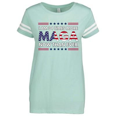 I Am 34 Times More Maga Now Than Ever Trump Supporters Enza Ladies Jersey Football T-Shirt