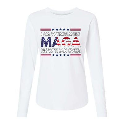 I Am 34 Times More Maga Now Than Ever Trump Supporters Womens Cotton Relaxed Long Sleeve T-Shirt