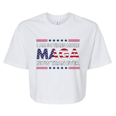 I Am 34 Times More Maga Now Than Ever Trump Supporters Bella+Canvas Jersey Crop Tee