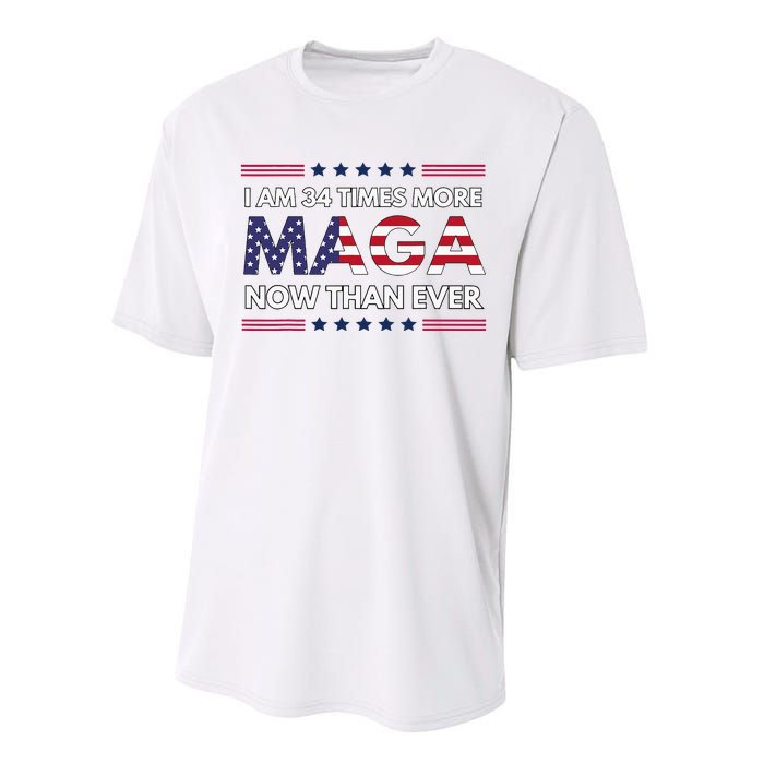 I Am 34 Times More Maga Now Than Ever Trump Supporters Performance Sprint T-Shirt