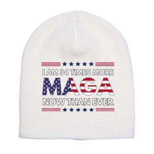 I Am 34 Times More Maga Now Than Ever Trump Supporters Short Acrylic Beanie