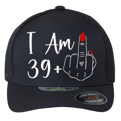 I Am 39 Plus 1 Middle Finger For A 40th Birthday Flexfit Unipanel Trucker Cap