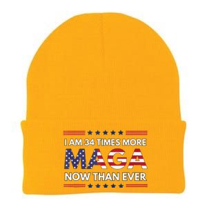 I Am 34 Times More Maga Now Than Ever Trump Supporters Knit Cap Winter Beanie