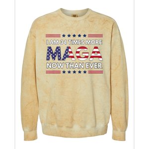 I Am 34 Times More Maga Now Than Ever Trump Supporters Colorblast Crewneck Sweatshirt