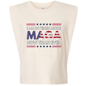 I Am 34 Times More Maga Now Than Ever Trump Supporters Garment-Dyed Women's Muscle Tee