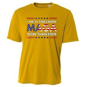 I Am 34 Times More Maga Now Than Ever Trump Supporters Cooling Performance Crew T-Shirt