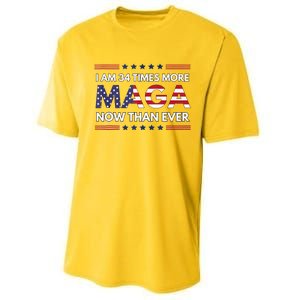 I Am 34 Times More Maga Now Than Ever Trump Supporters Performance Sprint T-Shirt