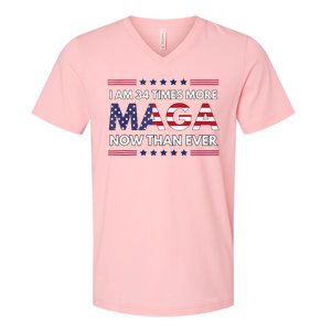 I Am 34 Times More Maga Now Than Ever Trump Supporters V-Neck T-Shirt