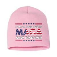 I Am 34 Times More Maga Now Than Ever Trump Supporters Short Acrylic Beanie