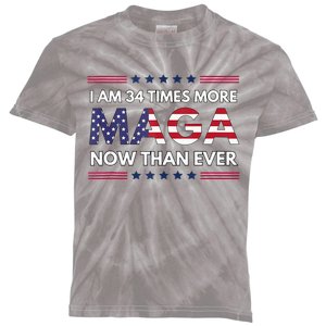 I Am 34 Times More Maga Now Than Ever Trump Supporters Kids Tie-Dye T-Shirt