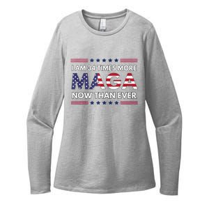 I Am 34 Times More Maga Now Than Ever Trump Supporters Womens CVC Long Sleeve Shirt