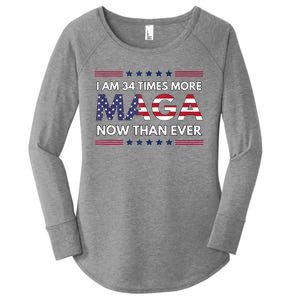 I Am 34 Times More Maga Now Than Ever Trump Supporters Women's Perfect Tri Tunic Long Sleeve Shirt