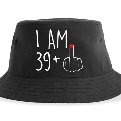 I Am 39 Plus 1 Middle Finger For A 40th Birthday Sustainable Bucket Hat