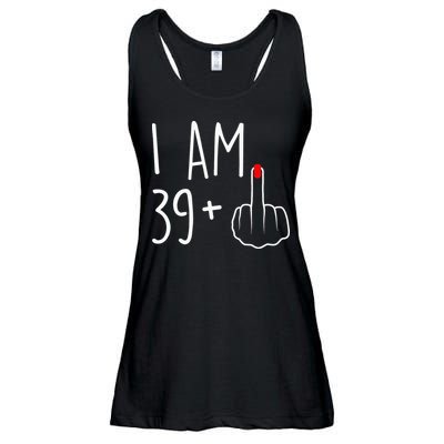 I Am 39 Plus 1 Middle Finger For A 40th Birthday Ladies Essential Flowy Tank