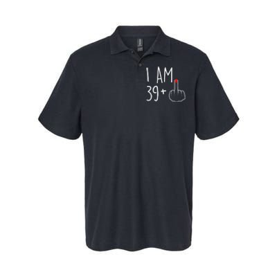 I Am 39 Plus 1 Middle Finger For A 40th Birthday Softstyle Adult Sport Polo