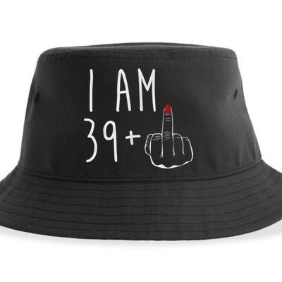 I Am 39 Plus 1 Middle Finger For A 40th Birthday For Wo Sustainable Bucket Hat