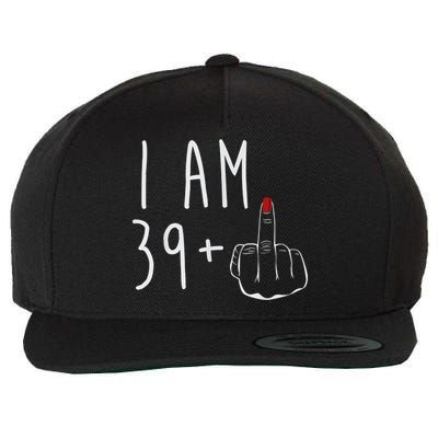 I Am 39 Plus 1 Middle Finger For A 40th Birthday For Wo Wool Snapback Cap