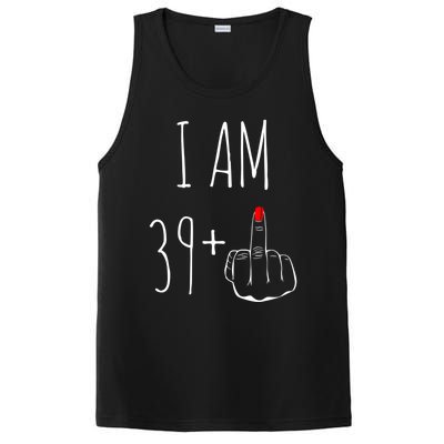 I Am 39 Plus 1 Middle Finger 40th Birthday Gift PosiCharge Competitor Tank